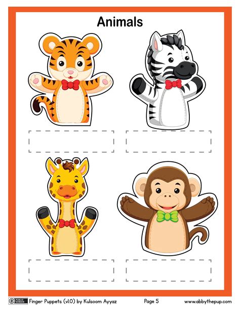 Animals Finger Puppets Free Printable Papercraft Templates