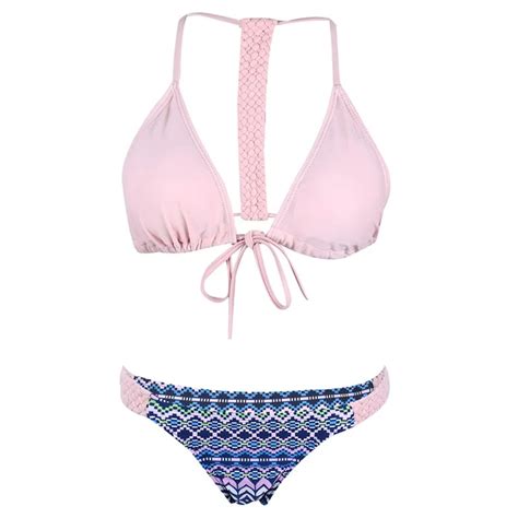 Itfabs 2017 Sexy Cross Brazilian Bikinis Women Swimwear Swimsuit Push Up Bikini Set Solid Top