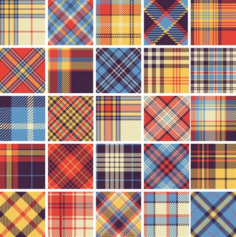Plaid Fabric Patterns Seamless Vector 14 Free Download