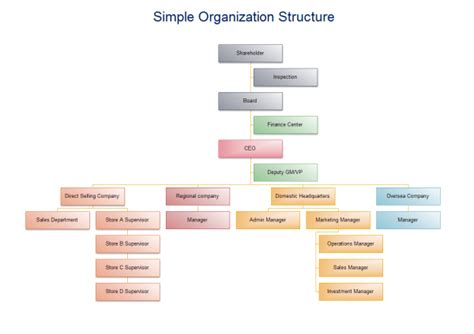 Simple Organization Structure Templates And Examples