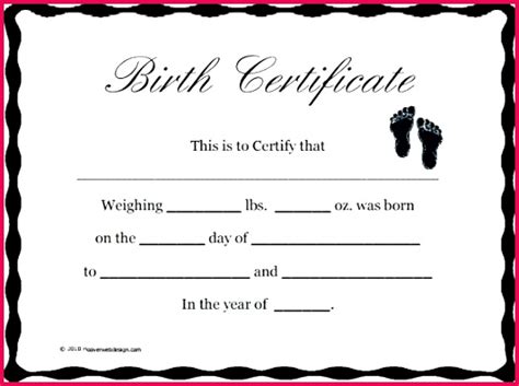 Fill birth certificate maker, edit online. 5 Printable Fake Birth Certificate Template 83452 ...
