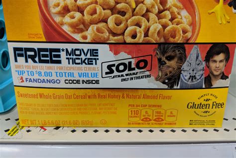 Boost customers enjoy 50% cashback for payment on movie tickets and/or movie. General Mills Cereal 'Solo' Free Movie Ticket Promo - Jedi ...