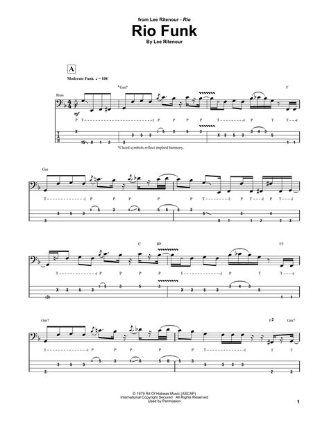 Rio Funk By Marcus Miller Bass Tab Guitar Instructor