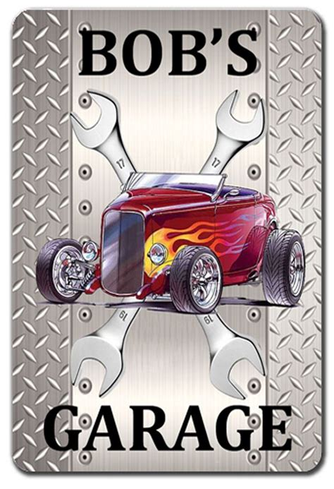 Personalized Hot Rod Garage Art Metal Sign Ebay Metal Signs Garage