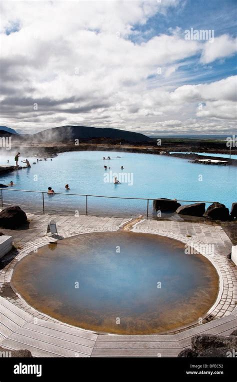 Jardbodin Nature Bath Geothermal Area Reykjahlid Iceland Stock Photo