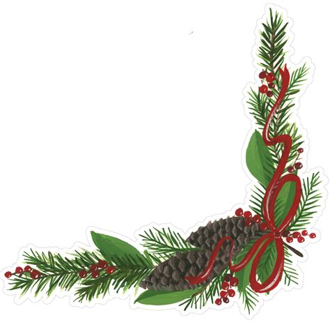 Transparent background christmas ornament png. Corner Garland Print & Cut File - Snap Click Supply Co.