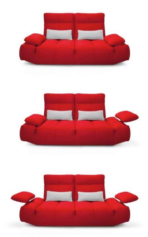 Sectional Sofa Set 3pcs Gray Red Fabric Modern Made In Italy Vig David