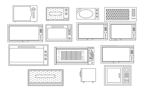 Microwave Oven Cad Blocks Free Download Cadbull