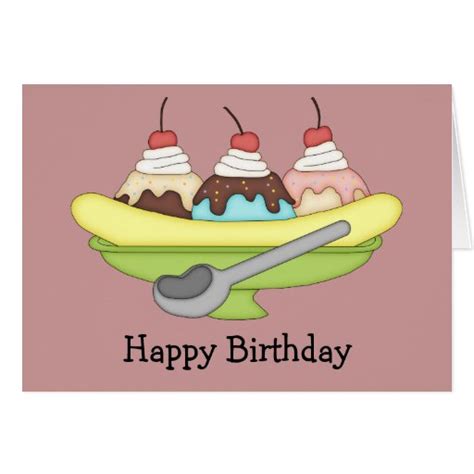 Banana Split Birthday Card Zazzle