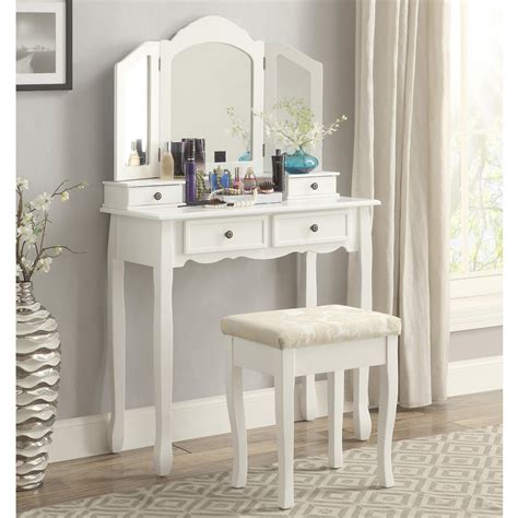 Roundhill Furniture Sanlo White Wooden Vanity