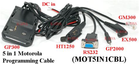 20x Mot5in1cbl 5 In 1 Universall Programming Cable For Motorola Ht Gp