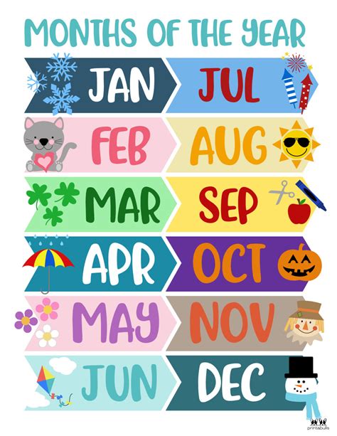 Printable Months Of The Year