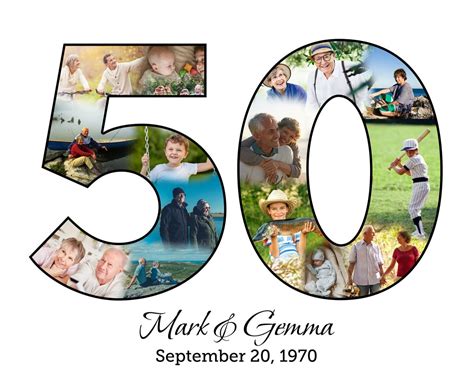 50th Anniversary Photo Collage 50th Birthday Collage 50th Etsy