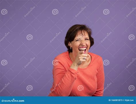 Woman Laughing And Making Mocking Gestures Stock Image Image Of