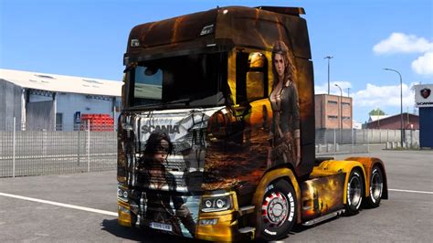 Hi Scania Pirate Woman Skin Mod Support Truck Scania S High Roof How To