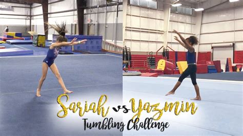 sariah vs yazmin gymnastics tumbling challenge sariah sgg youtube