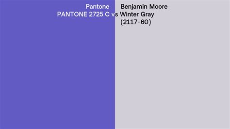 Pantone 2725 C Vs Benjamin Moore Winter Gray 2117 60 Side By Side