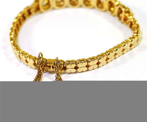 Womens 25ct Vvs Diamond 18k Yellow Gold Bracelet W Lock And Key