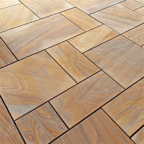 Rainbow Indian Sandstone Paving Slabs And Patio Stones Nustone