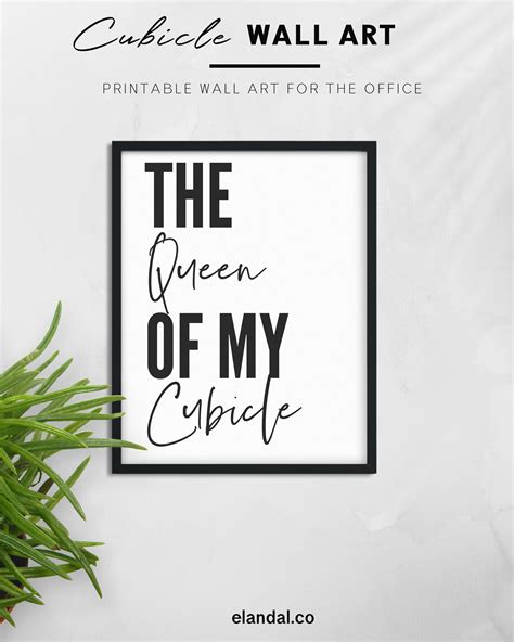 Queen Of My Cubicle Printable Office Wall Decor Minimal Quote Poster