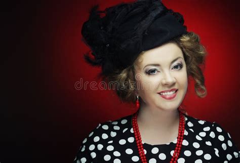 Retro Portrait Of Woman Vintage Style Stock Photo Image Of Styled