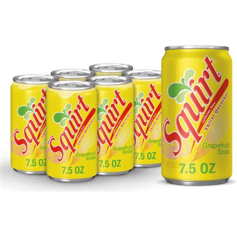 Squirt Citrus Soda 75 Fl Oz Cans 6 Pack Soft Drinks Yoders