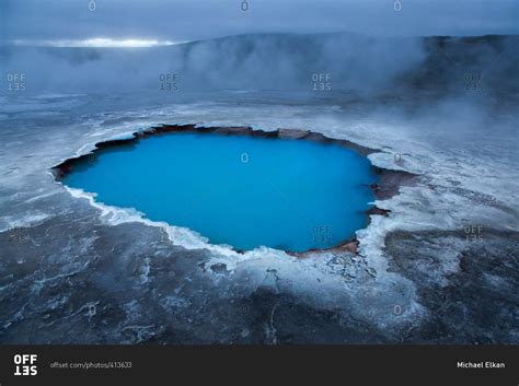 Icelandic Geothermal Pool In The Remote Kjoslur Highlands Stock Photo