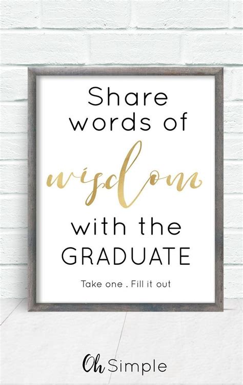 Words Of Wisdom For The Graduate Printable Class Of 2021 Etsy