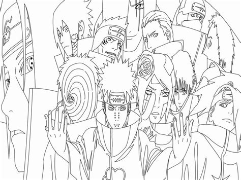 Naruto Akatsuki Coloring Pages For Kids And For Adults Coloring Home