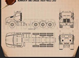 Kenworth vehicle with tilting over engine (1958). Kenworth blueprint Download - Hum3D