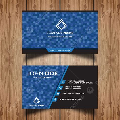 Blue Polygonal Business Card Template Download On Pngtree