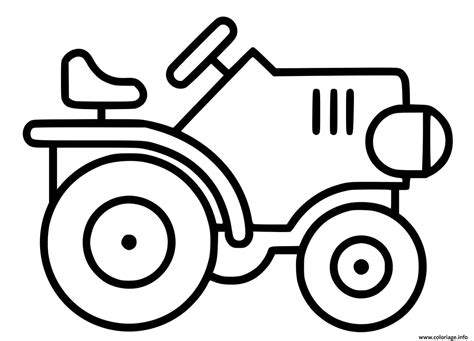 Coloriage Tracteur Facile Maternelle 2 Ans JeColorie Com