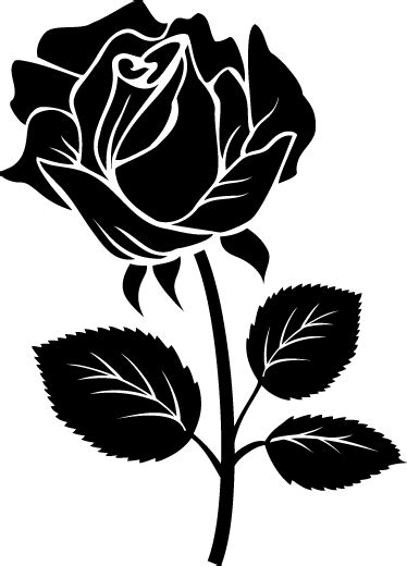 Rose stencil, Flower stencil, Silhouette stencil