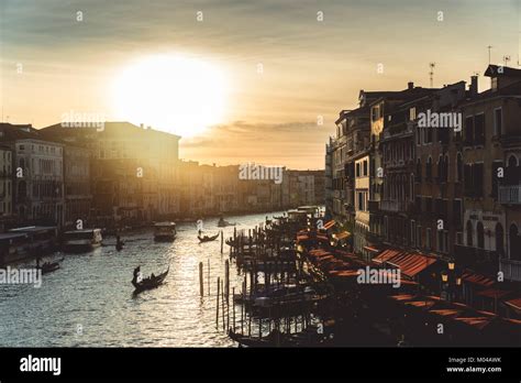 Iconic Sunset In Venice Italy Stock Photo Alamy