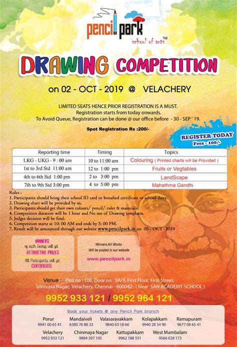 Drawing Competition On 02 October 2019 At Velachery Kids Contests