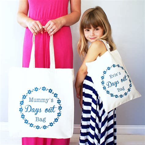 Personalised Mummy And Me Daisy Chain Shopper Bag Set By Sparks And