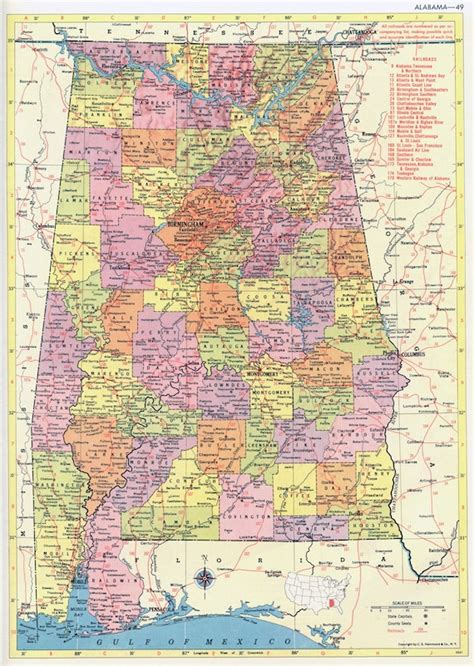 Alabama Map Alabama Flag Facts Maps Capital Cities Attractions
