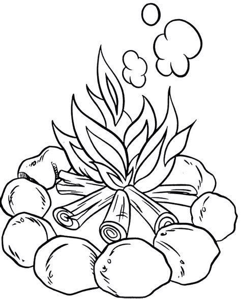 Camping And Campfire Coloring Page Free Printable Coloring Pages