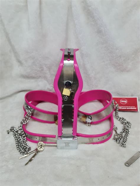 Female Chastity Belt With Thigh Cuffs And Chains With Plugs Etsy