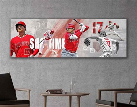 Shohei Ohtani Canvas Print Los Angeles Angels Wall Art Etsy