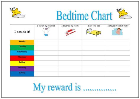 Preschool Bedtime Reward Chart Educative Printable Preschool Reward