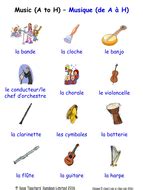 Musical Instruments in French Word Searches (2 ...