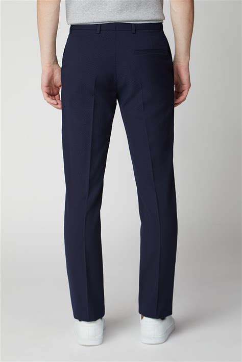 Ben Sherman Mens Blue Structure Slim Trouser Suit Direct