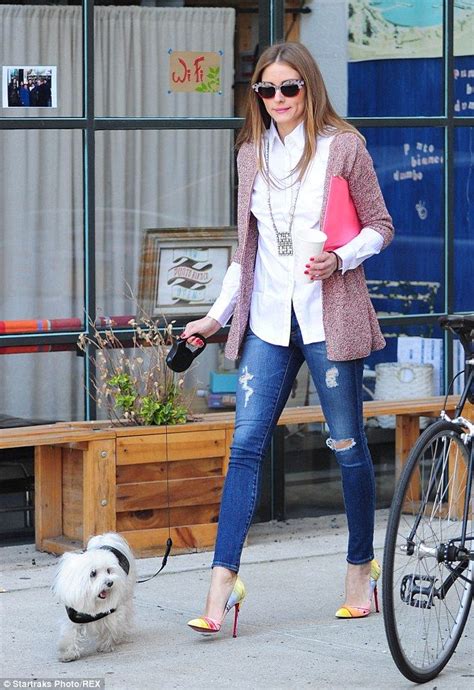 Olivia Palermo Rocks Bright Heels As She Walks Her Dog In New York