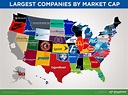 This map shows the biggest company in each state by market cap ...