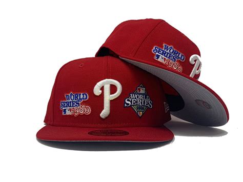 Red Philadelphia Phillies World Champions New Era Fitted Hat Sports
