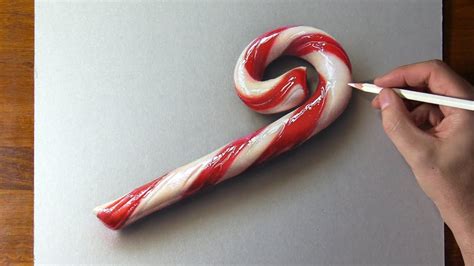 Candy Cane 3d Drawing 🎅 Merry Christmas Youtube