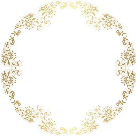 Gold Round Floral Border Transparent Png Clip Art Image Images And