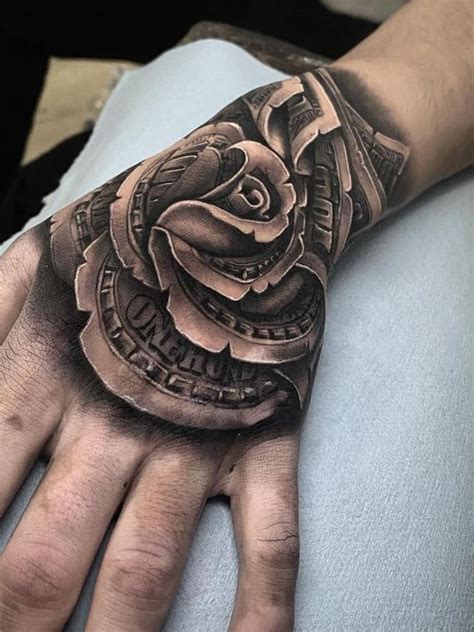 Money Rose Tattoo Design On Hand Best Design Idea