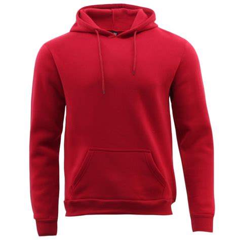 Adult Mens Unisex Basic Plain Hoodie Jumper Pullover Sweater